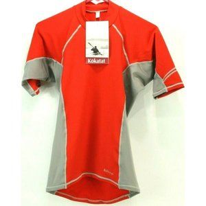 Kokatat Shirt Rash guard Mens Sz Small Chili & Gray SunCore Short Sleeve Nwt